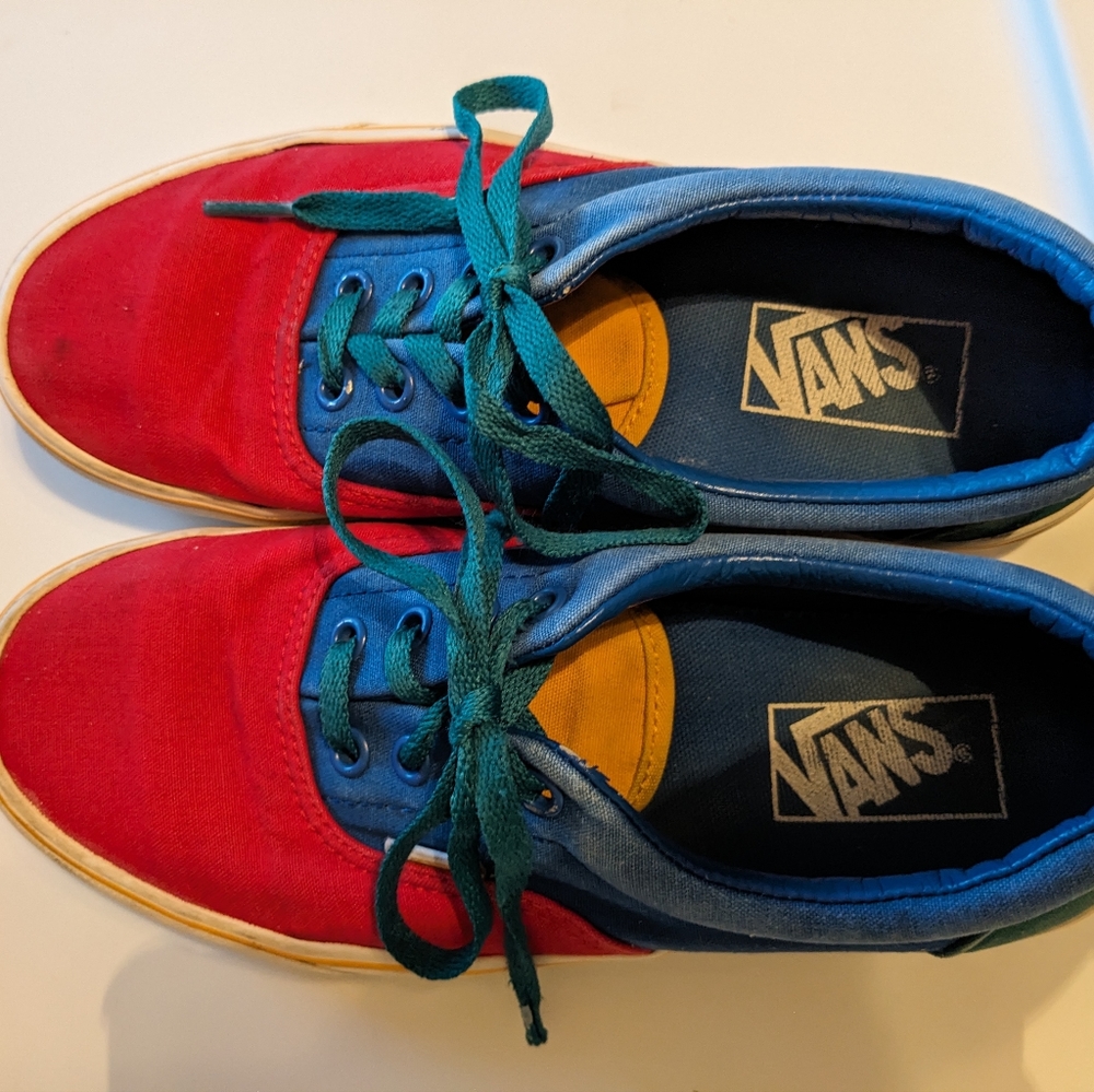 Vans Primary Color Block Canvas Shoe Size 6 Men's or 7.5 Women's